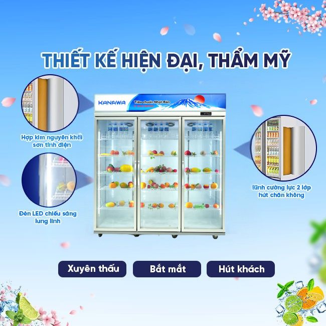 Tủ mát 3 cánh KW-LC-1800FS 1348L mới