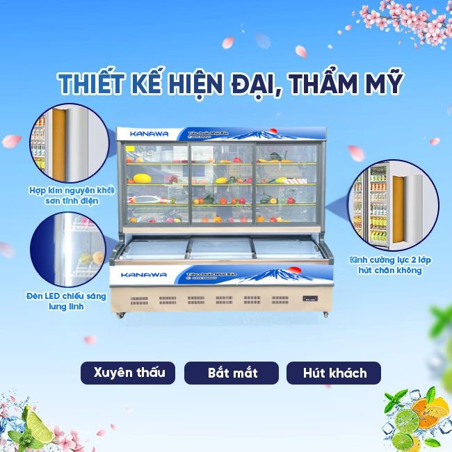 Tủ mát 3 cánh KW-3C2CD 1300L 2 chế độ