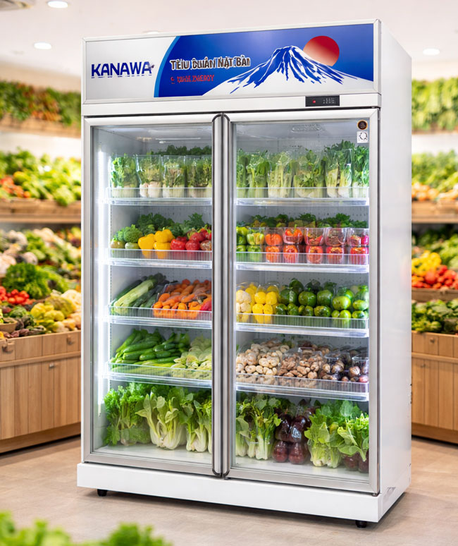 Tủ mát 2 cánh LC-1260FS đựng thực phẩm sạch