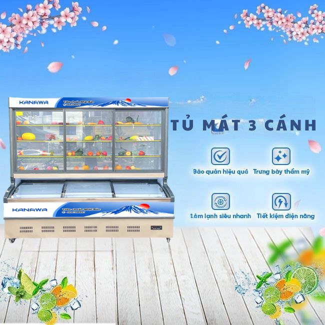Tủ mát 3 cánh KW-3C2CD 1300L 2 chế độ