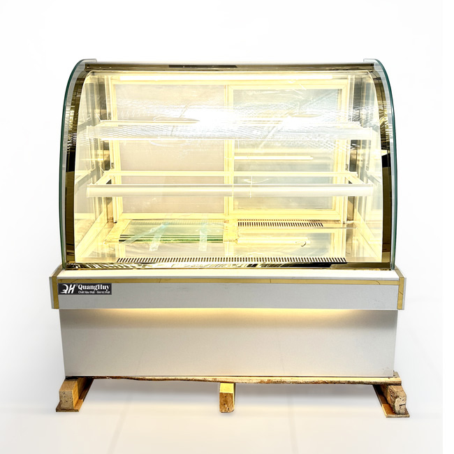 Tủ bánh kem 1m2 kính cong 3 tầng Mới