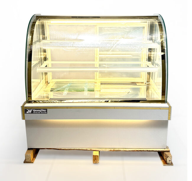 Tủ bánh kem 1m2 kính cong 3 tầng Quang Huy chất lượng cao