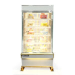 Tủ bánh kem 0.9m kính vuông 5 tầng mới