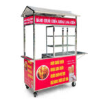 Xe bán đồ ăn vặt khoai lang chiên 1m2 mái bằng V1200-B