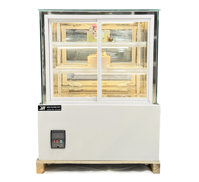 Tủ trưng bày bánh kem 0,9m kính vuông cửa trước