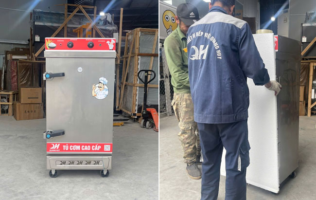 Kiểm tra và đóng gói tủ cơm cho khách