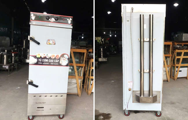 Test tủ cơm 12 khay điện gas trước khi giao