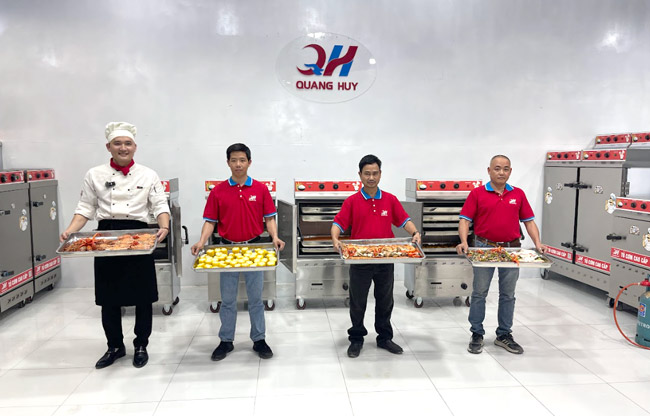 Tủ cơm 6 khay điện gas Quang Huy giá tốt
