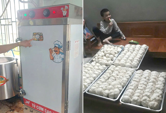 Tủ cơm 10 khay điện Quang Huy tại nhà khách