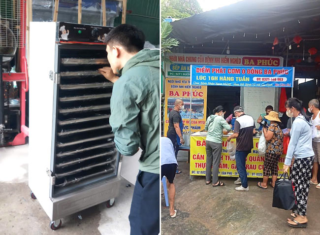 Tủ cơm 12 khay điện nấu cơm từ thiện