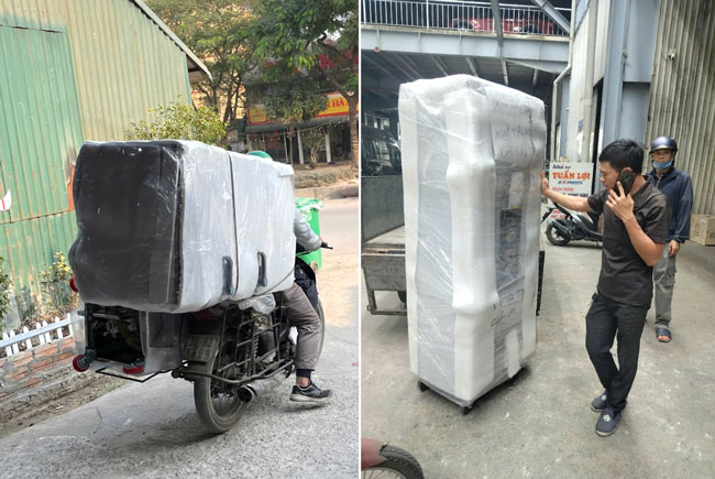 Giao tủ cơm 12 khay điện gas hỏa tốc