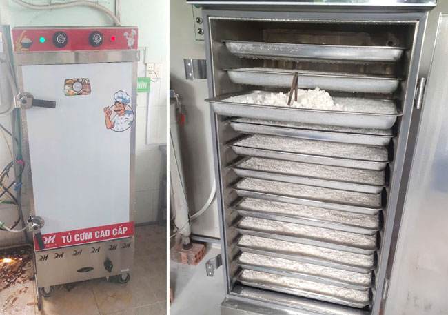 Tủ cơm 12 khay điện gas nấu hấp nhanh chóng