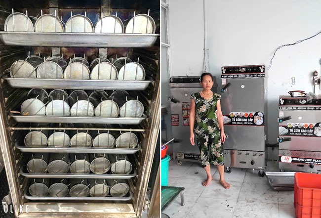 Tủ cơm 12 khay điện gas hấp giò chả