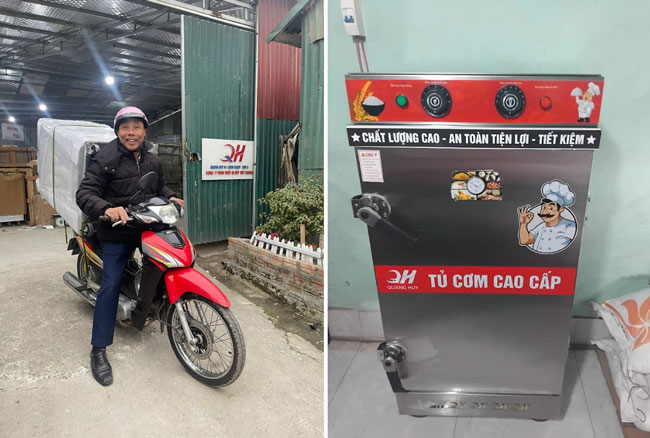 Giao tủ cơm 8 khay điện tận nơi, miễn ship