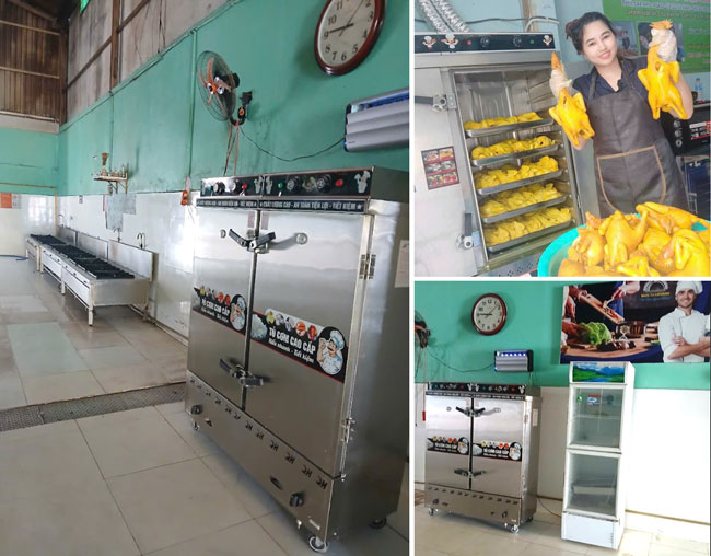 Ảnh feedback tủ cơm 24 khay điện gas từ khách hàng