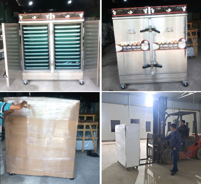 Tủ cơm 24 khay điện chuẩn bị giao cho khách