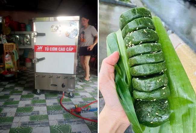 Tủ 8 khay điện gas hấp bánh