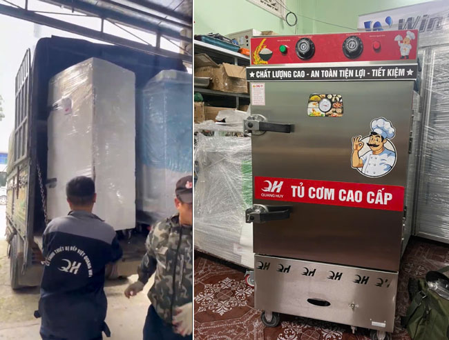Vận chuyển tủ cơm 8 khay điện gas tận nơi