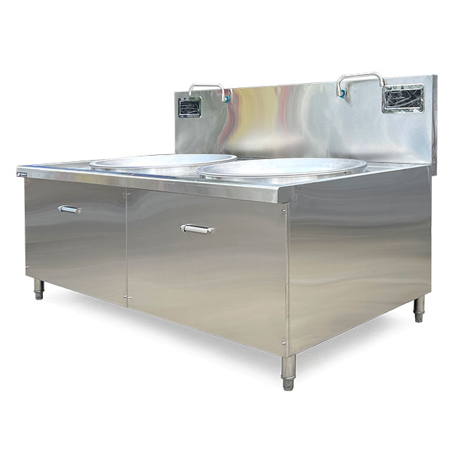 Bếp xào điện từ 2 họng liền chảo 2m
