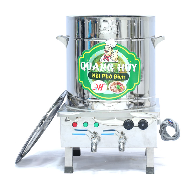 Nồi nấu phở 2 ngăn 300L mâm nhiệt QHNP-300-2N
