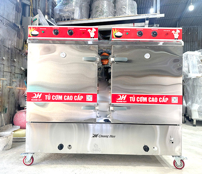 Tủ cơm công nghiệp 16 khay điện gas có điều khiển