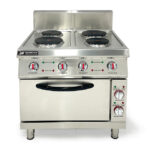 Bếp Âu 4 họng công nghiệp mặt từ có lò vi sóng