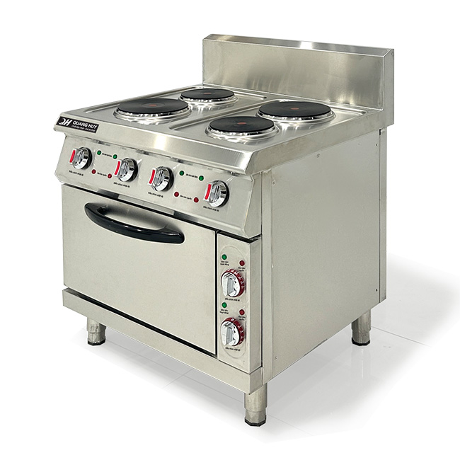 Bếp Âu 4 họng công nghiệp mặt từ có lò vi sóng