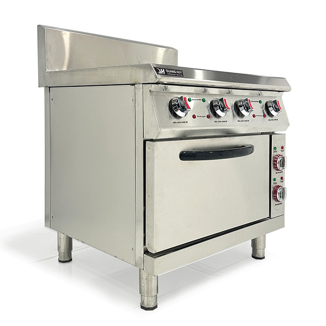 Bếp Âu 4 họng công nghiệp mặt từ có lò vi sóng