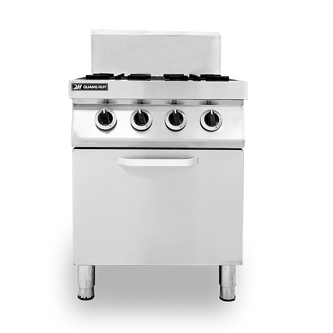 Bếp Âu 4 họng công nghiệp mặt gas có lò vi sóng