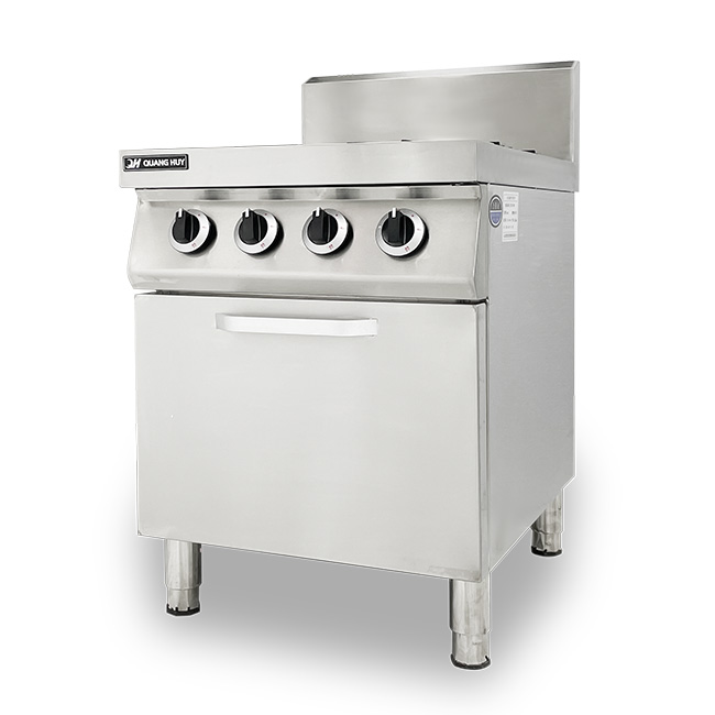 Bếp Âu 4 họng công nghiệp mặt gas có lò vi sóng