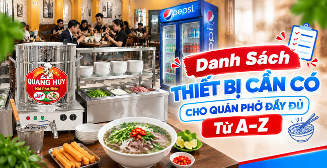 Danh Sách Thiết Bị Cần Có Cho Quán Phở Đầy Đủ Từ A–Z