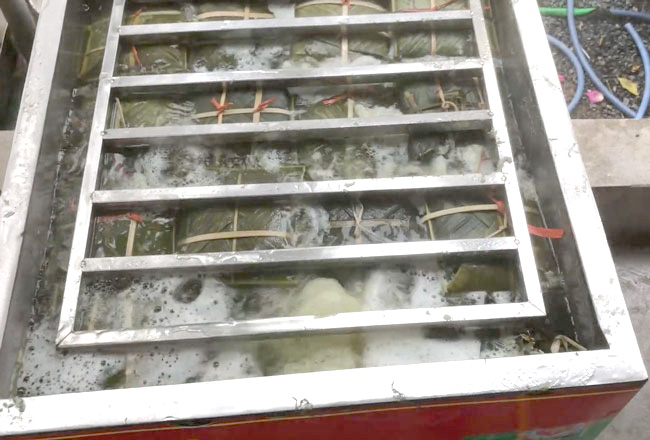 Luộc bánh chưng bằng nồi điện 500L