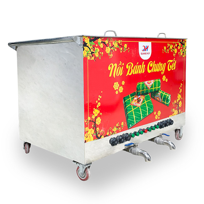 Nồi Bánh Chưng 500L Luộc từ 200 Chiếc/Mẻ Chỉ 7 Giờ