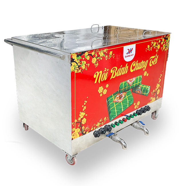 Nồi Bánh Chưng 500L Luộc từ 200 Chiếc/Mẻ Chỉ 7 Giờ