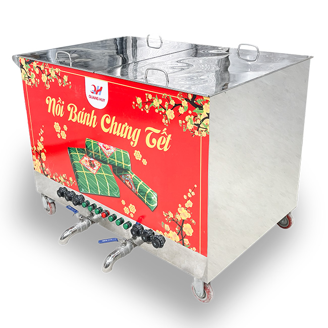 Nồi Bánh Chưng 500L Luộc từ 200 Chiếc/Mẻ Chỉ 7 Giờ