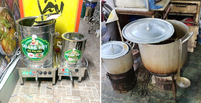 so sánh nồi phở điện và nồi truyền thống