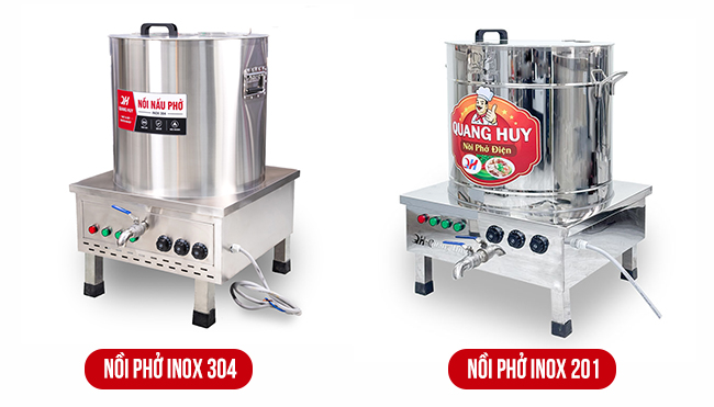 So sánh nồi phở inox 304 và inox 201