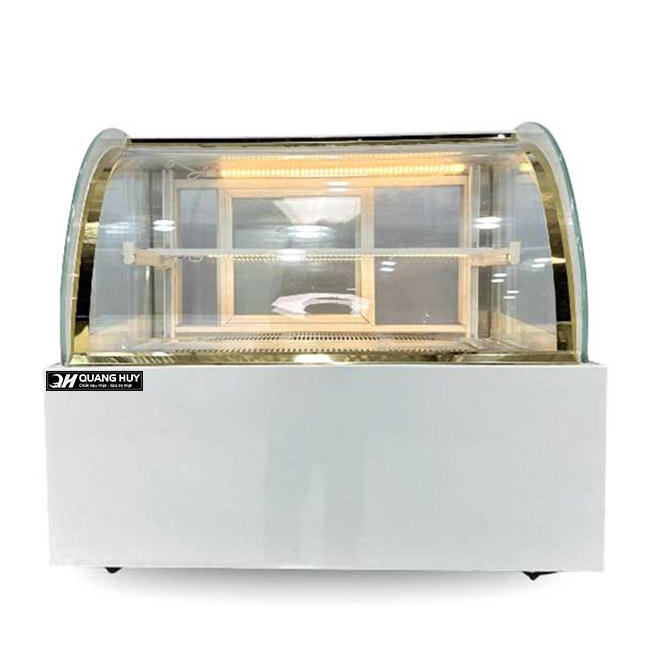 Tủ bánh kem để bàn 90cm 2 tầng kính cong TBK2T-0.9BC