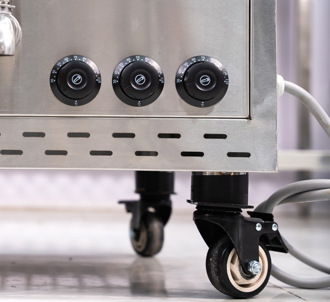 Bánh xe nồi nấu phở điện 200L inox 304