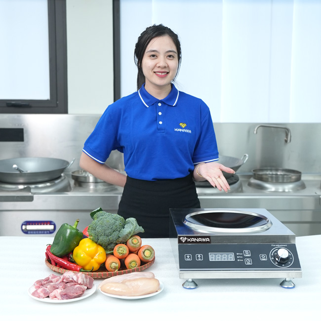 Bếp từ công nghiệp 3500W mặt lõm Kanawa