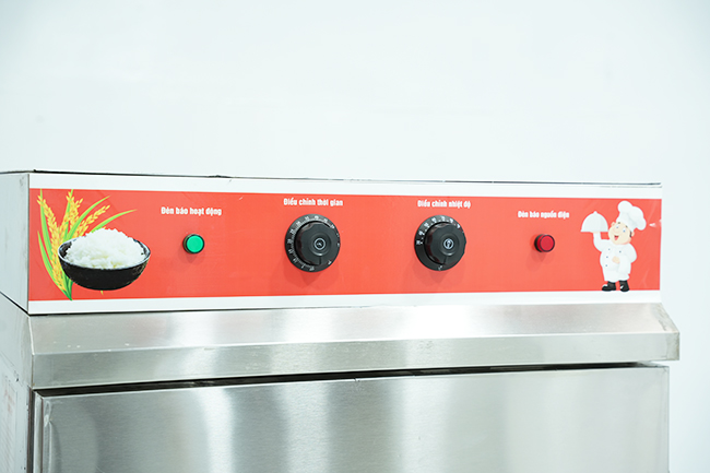 Hệ thống điều khiển tủ cơm công nghiệp điện gas 6 khay inox 304