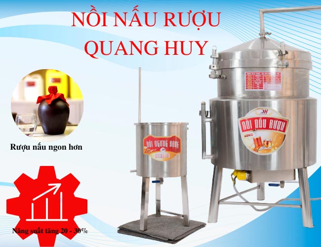 Nồi nấu rượu năng suất 80kg cho khả năng sản xuất liên tục