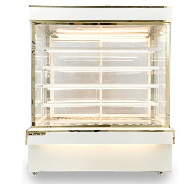 Tủ bánh kem 1m5 kính vuông 5 tầng tiết kiệm điện