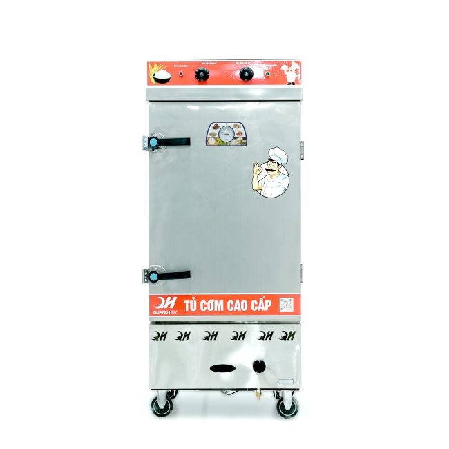 Tủ cơm công nghiệp điện gas 10 khay inox 201 TC10DGL-NK
