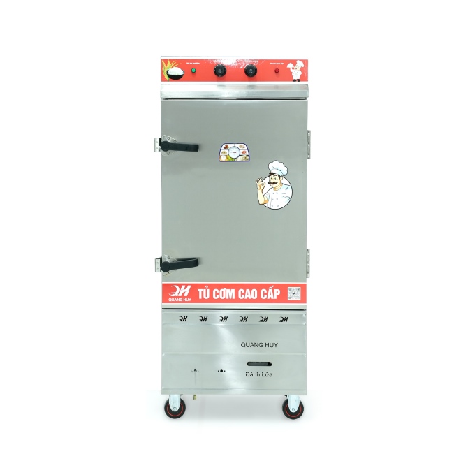 Tủ cơm công nghiệp điện gas 10 khay inox 304 TC10DGL-VN