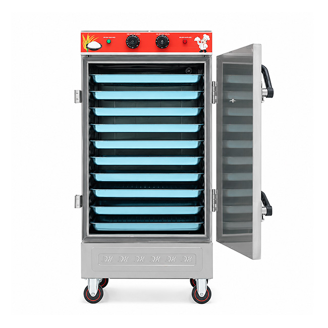 Tủ cơm công nghiệp điện 10 khay inox 304 TC10DL-VN