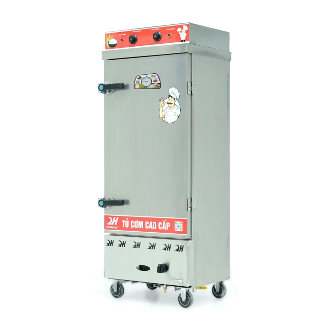 Tủ cơm công nghiệp điện gas 12 khay inox 201 TC12DGL-NK
