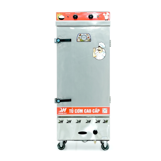 Tủ cơm công nghiệp điện gas 12 khay inox 201 TC12DGL-NK