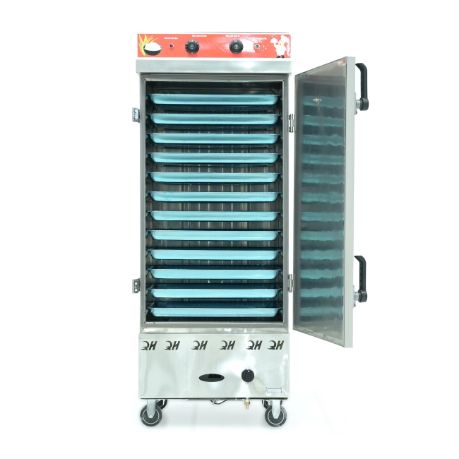 Tủ cơm công nghiệp điện gas 12 khay inox 201 TC12DGL-NK