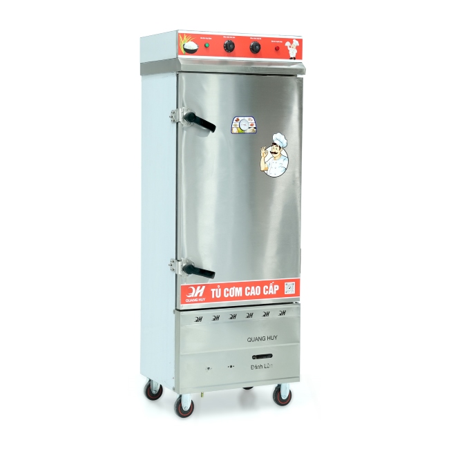 Tủ cơm công nghiệp điện gas 12 khay inox 304 TC12DGL-VN